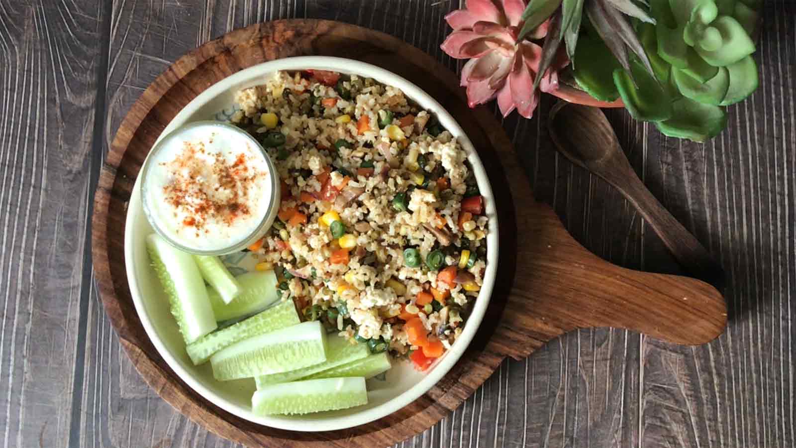 Panerr Rice High Protein Paneer Rice Pulao - Food Fitness & Fun